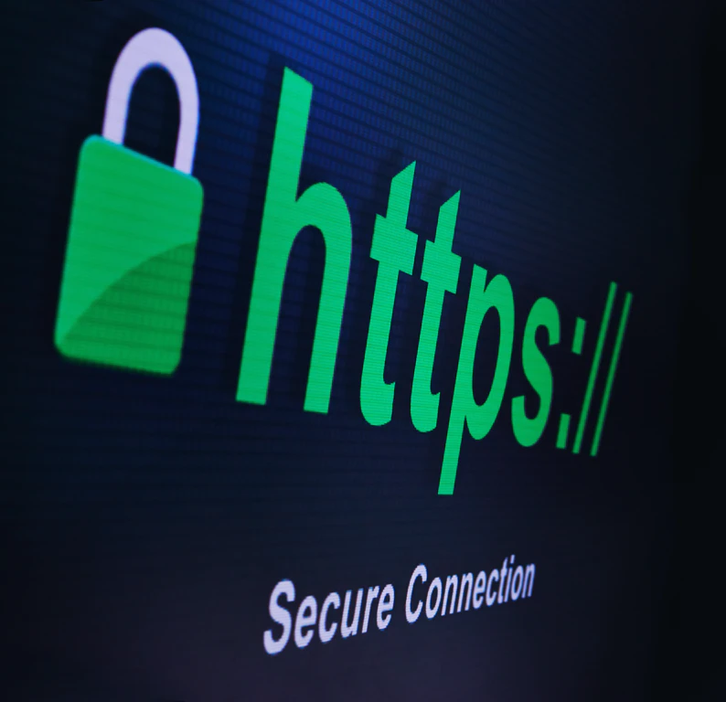 Bild mit dem Text "https://" und "Secure Connection"