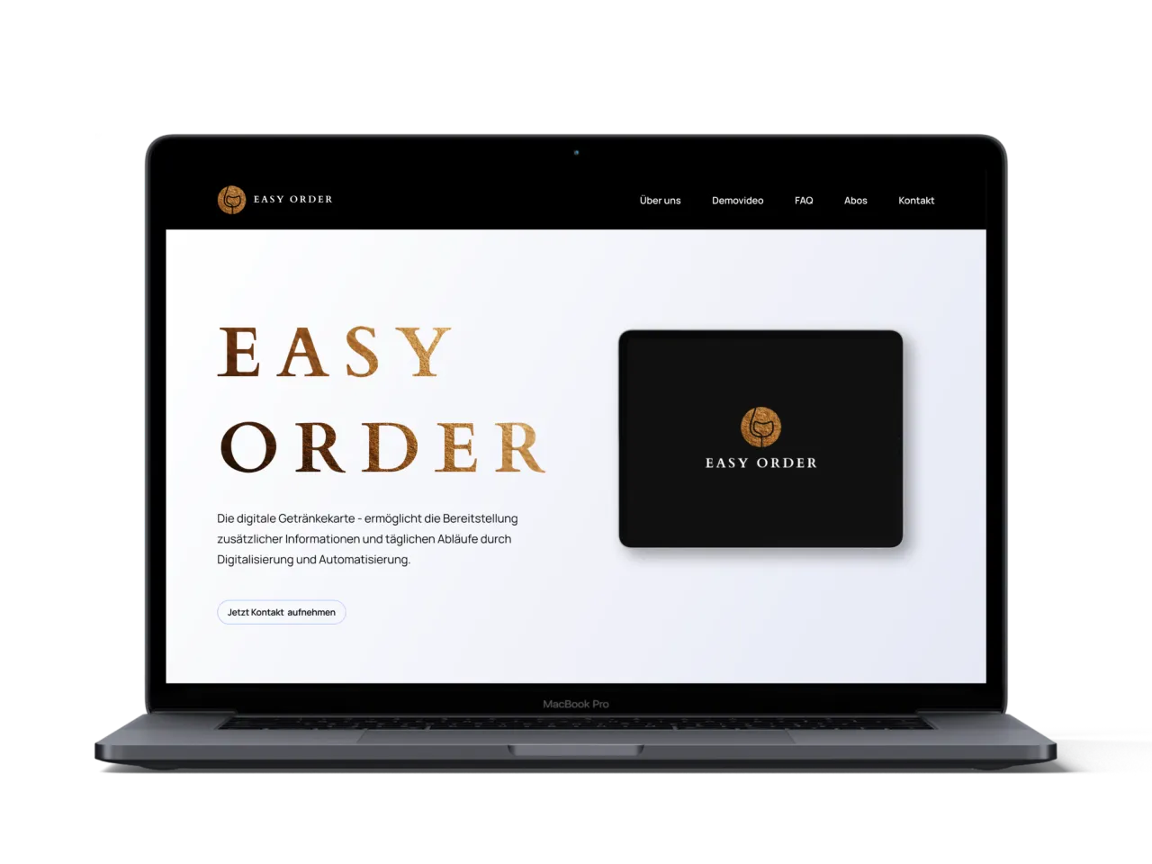 Mockup der Landingpage auf einem MacBook