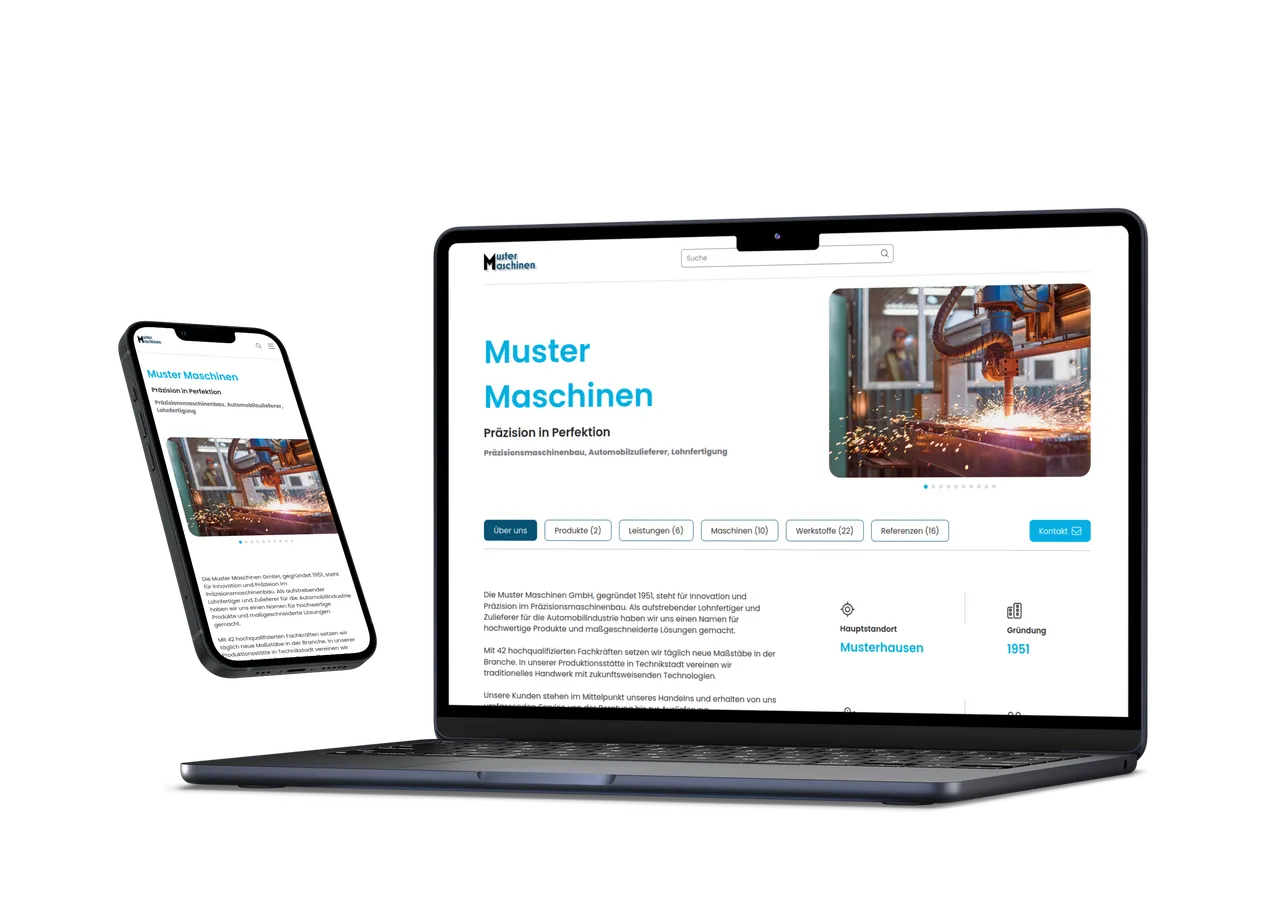Mockup der Plattform auf einem iPhone und einem MacBook