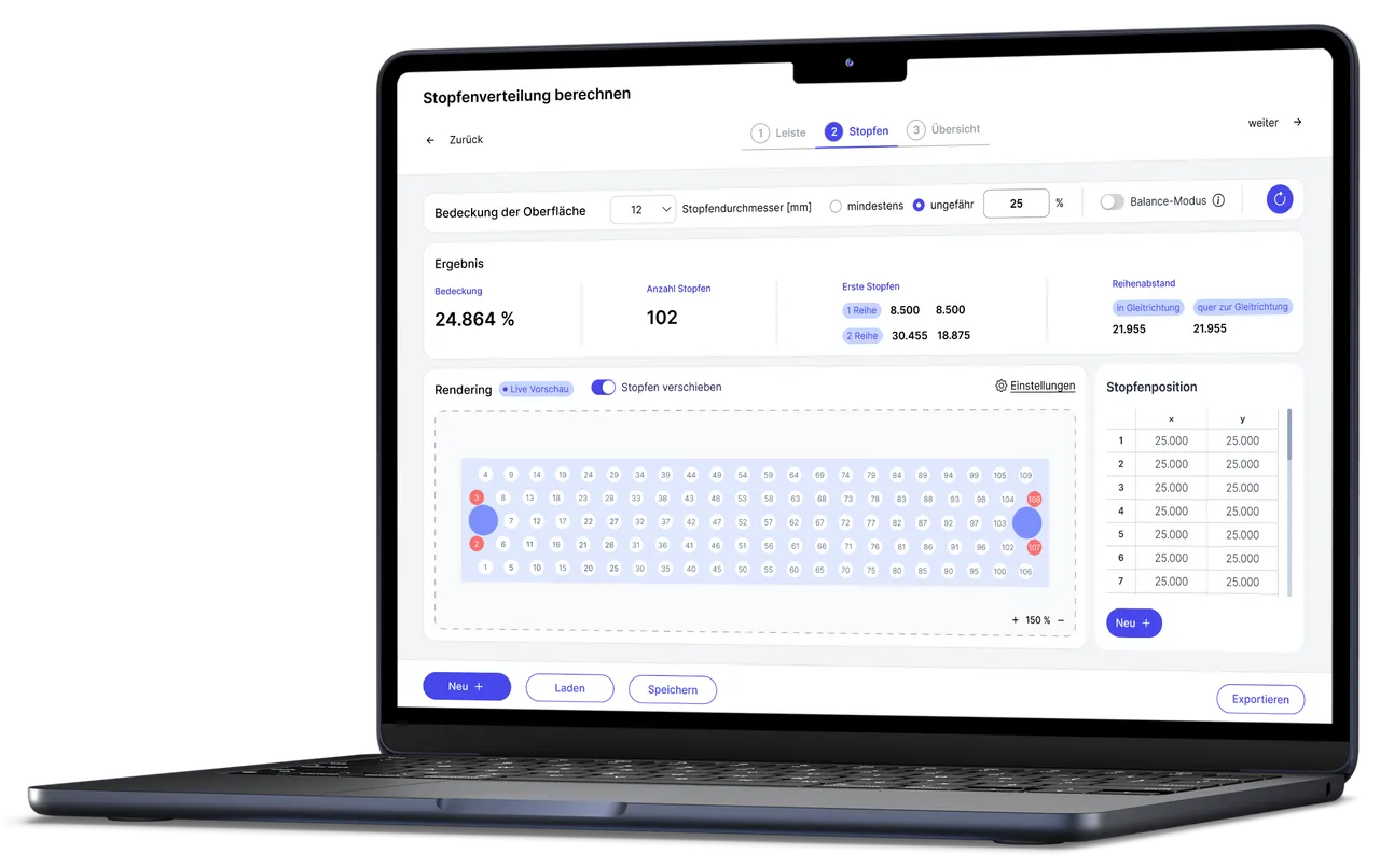 Mockup der Software auf einem MacBook