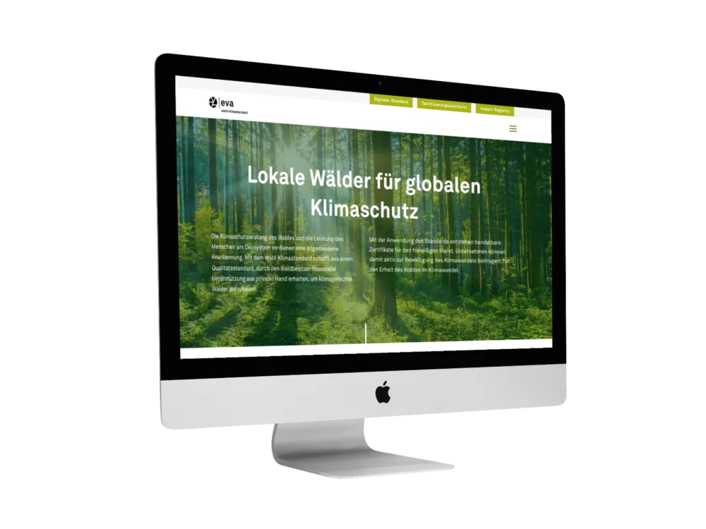 Mock up der EVA Website