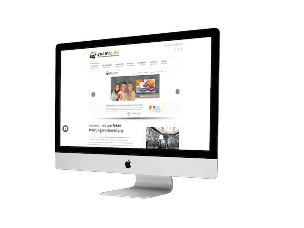 Mock up der examio Website