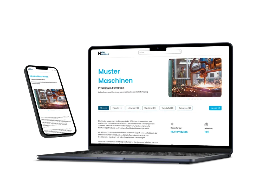 Impressionen einer Nutzerwebsite von forgecloud auf Handy und Monitor