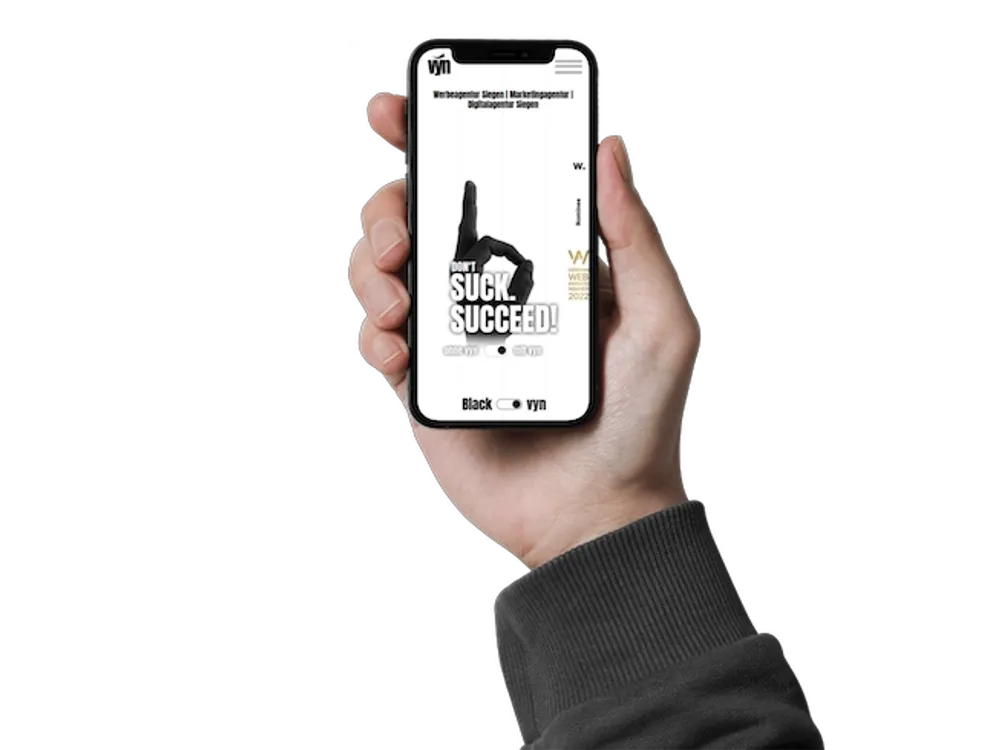 Mock up der vyn Website